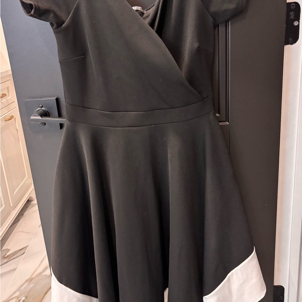Chic Asymmetrical Black and White Dress